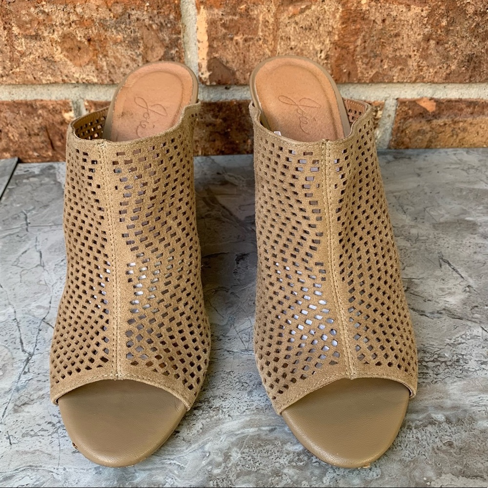 Joie suede neutral wedge sandals size 39